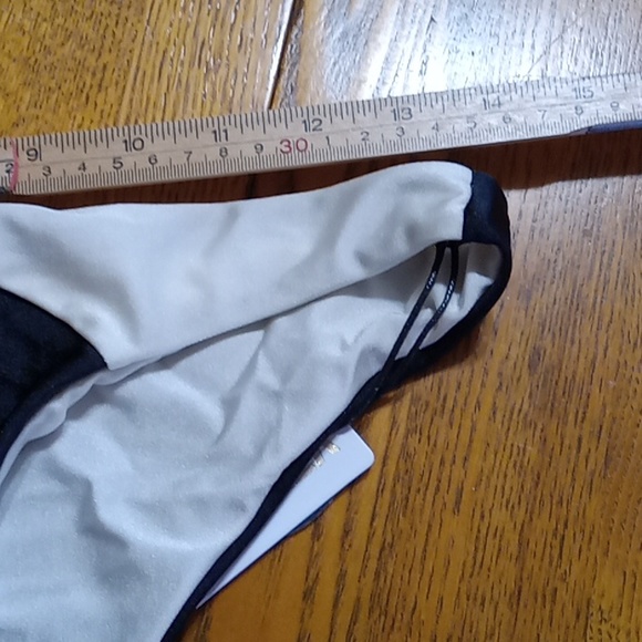 AMUSE SOCIETY Womens Bikini MEDIUM BOTTOM Summer  Beach NEW BLACK WHITE - Picture 3 of 5
